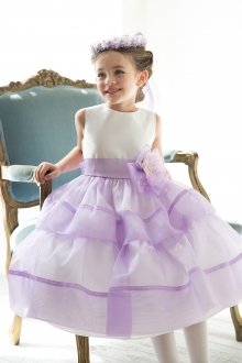Lilac Organza Double Layered Flower Girl Dress